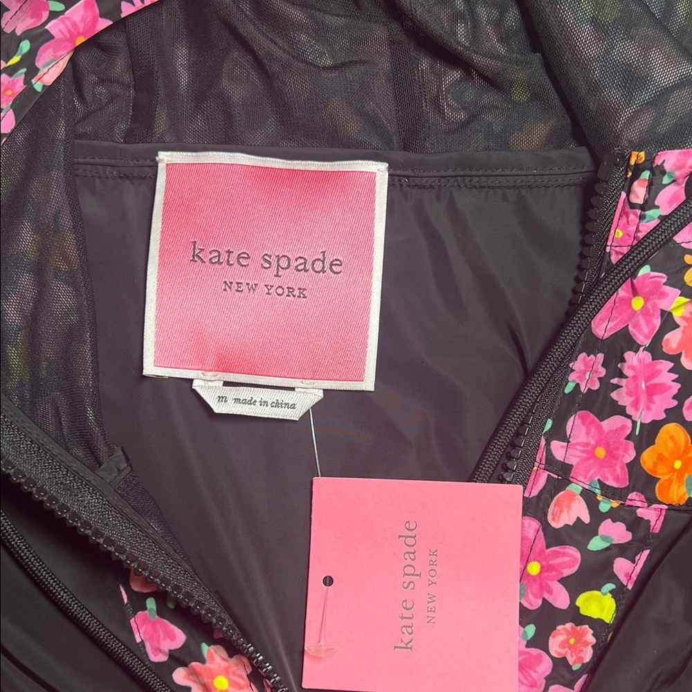 Kate Spade pink and black Floral jacket size M - Picture 2 of 12